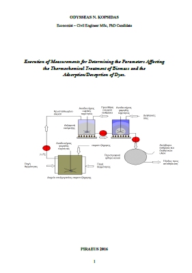 EXECUTION OF MEASUREMENTS FOR DETERMINING THE PARAMETERS AFFECTING THE THERMOCHEMICAL TREATMENT OF BIOMASS AND THE ADSORPTION/DESOPRTION OF DYES - Οδυσσέας Ν. Κοψιδάς